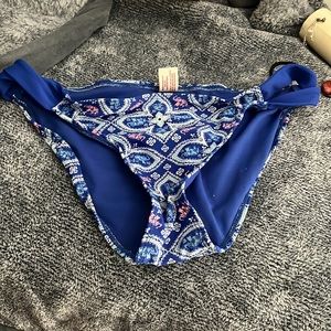 Blue pink and white bikini bottom